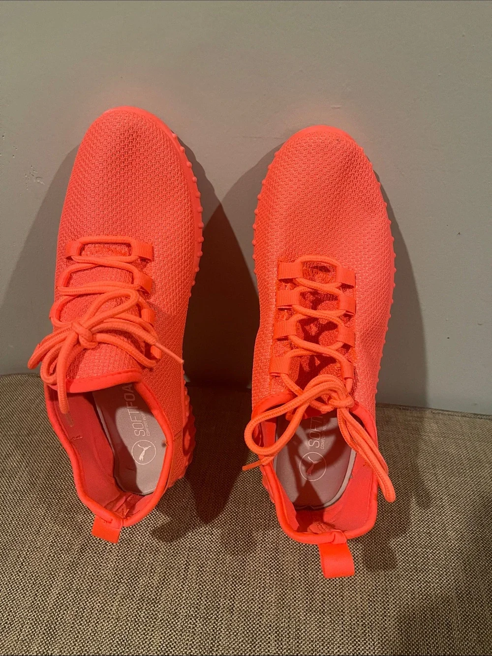 Softspots Bright Orange Knit Athletic Sneakers